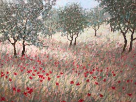 OLIVES AND POPPIES - click to view larger image...